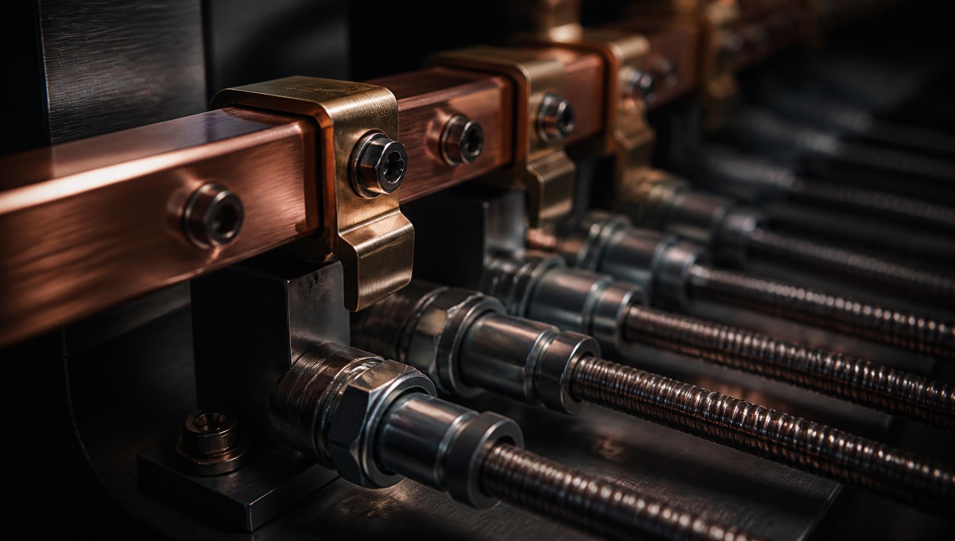 Copper busbar and conduit assembly detail